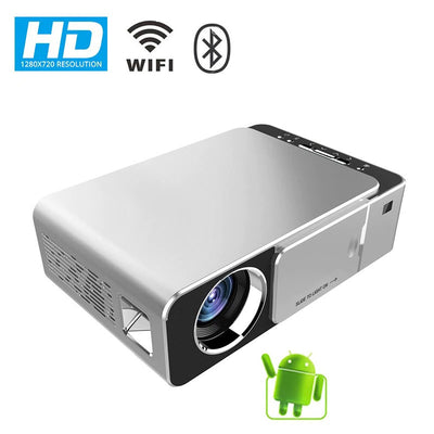T6 Android 7.1 V WIFI Smart Optional Support 1080p HD LED Portable Projector Silver